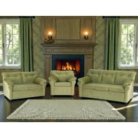 Muebles Altiro - Living Mateo 321 - Tela Felpa Verde Musgo