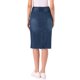 thumbnail image 3 of INSPIRE CHIC Falda de Mezclilla de Cintura Alta para Mujer, Falda de Jean hasta la Rodilla con Dobladillo Deshilachado y Bolsillos Azul Oscuro M, 3 of 6