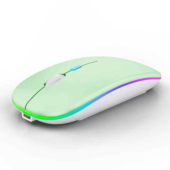 Mouse Inalámbrico De Doble Modo Recargable Led Verde