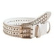 thumbnail image 1 of Moda Hombre Remache Cinturón Ajustable PU Cuero Casual Punk Cool Boy Girl Blanco.., 1 of 3