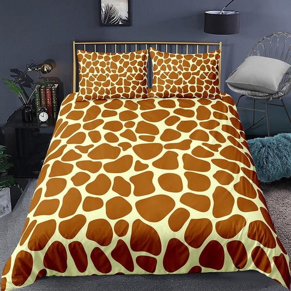 Wild Animal Skin Pattern Quilt Duvet Cover Set Kids Children Double3-Piece Bedding Set