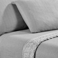 Sabana Andes Polar Broderie Gris 2 Plazas