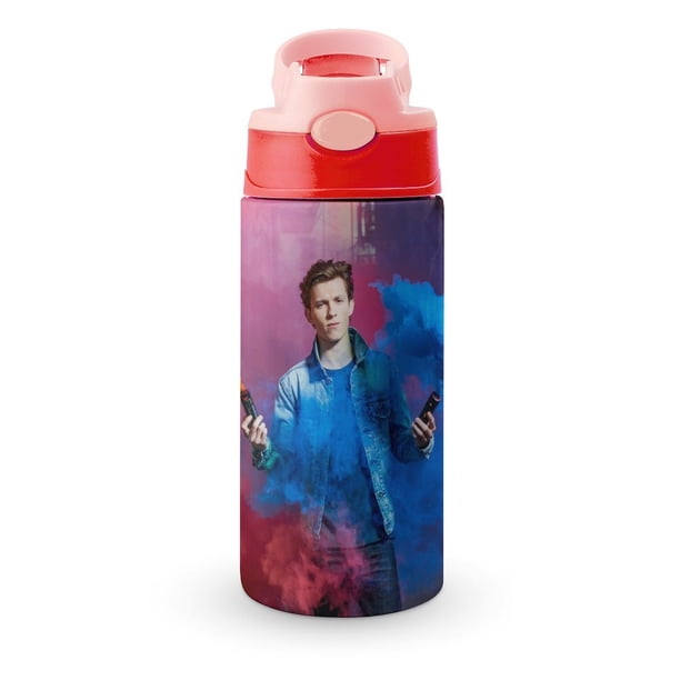 Tom HollandBotella de Agua con Tapa Pop Top de Un Toque, Acero Inoxidable, a Prueba de Fugas, para Deportes, Botella Infantil rosa 12 oz