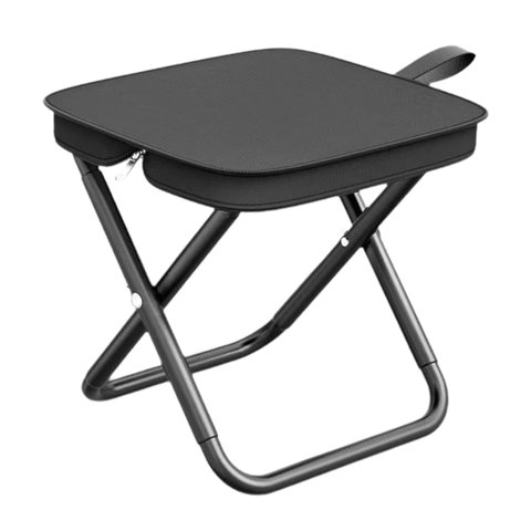 Magideal - Taburete De Camping, Taburete Plegable Portátil, Reposapiés, Taburete Ligero Para Pesca, Taburete De Campamento Para Jardín, Senderismo Al Aire Libre, Negro