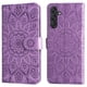 thumbnail image 1 of Funda tipo cartera FOXDOCK para Samsung Galaxy M55 5G , diseño girasol en relieve, cuero PU, cierre magnético, soporte y tarjetero, 1 of 5