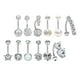 thumbnail image 5 of 12 Uds. Conjunto De Anillos De Moda Para El Ombligo, Piercing, Joyería, Barras, Colgante Largo, 5 of 5