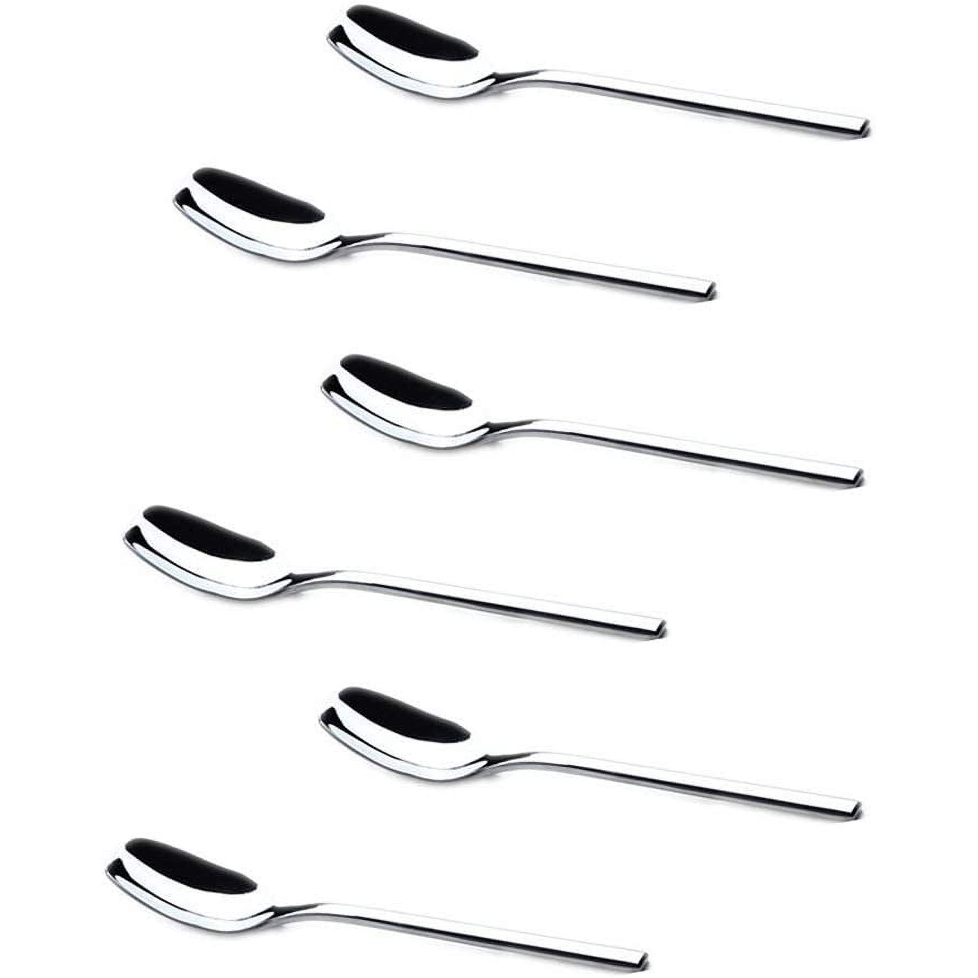 Xmhytop 4 Cucharas Cuadradas De Acero Inoxidable, 15x1.5 Cm - Ideal Para Helados, Postres Y Bebidas Con Estilo Moderno,plateado