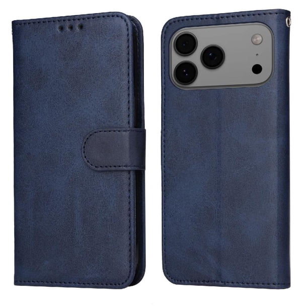Funda Billetera para iPhone 17 Pro Max con Porta Tarjetas y Soporte Ajustable Azul