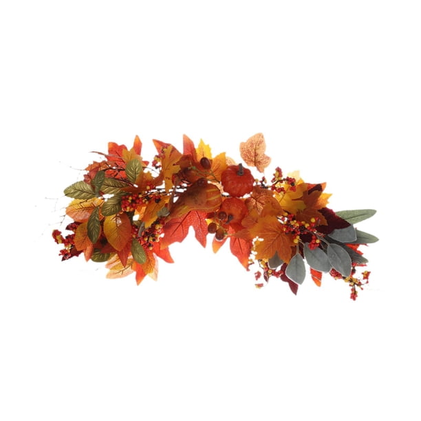 Guirnalda de hojas de arce artificiales, guirnalda de calabaza de otoño para Halloween, enredadera de arce para colgar en la pared, para decoración de