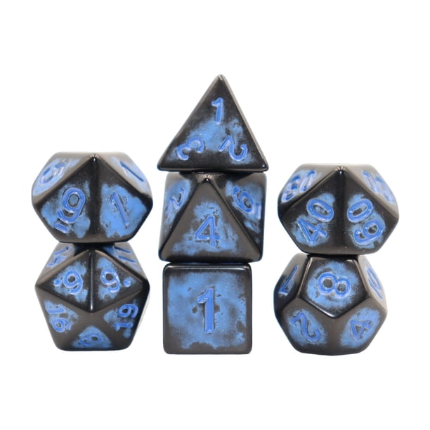 7x Juego De Dados Poliédricos Favores De Fiesta Dados De Juego De Fiesta D4 ~ D20 Para Juego De Cartas Azul