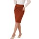 thumbnail image 4 of INSPIRE CHIC Falda Lápiz de Cintura Alta con Fruncido para Mujer, Detalle de Lazo, Abertura Trasera, Falda Ajustada Midi Caramelo M, 4 of 6