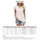 thumbnail image 3 of Blusa informal de verano con mangas cortas con volantes y escote en V con ojales y encaje recortado para mujer, 3 of 6