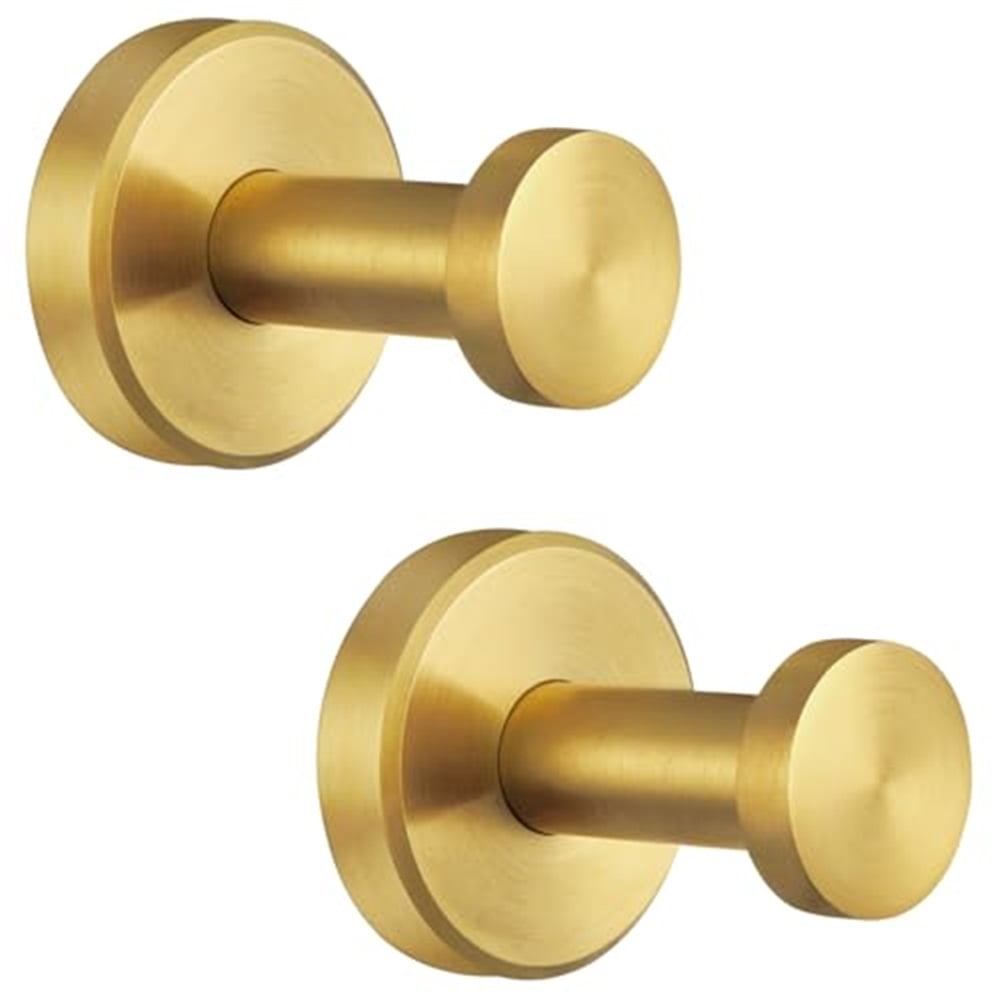 Xusx111 - Ganchos De Toalla De Baño De Oro 2 Paquetes, Ganchos De Roba De Acero Inoxidable 304 Para Garaje De Cocina, Montado En La Pared
