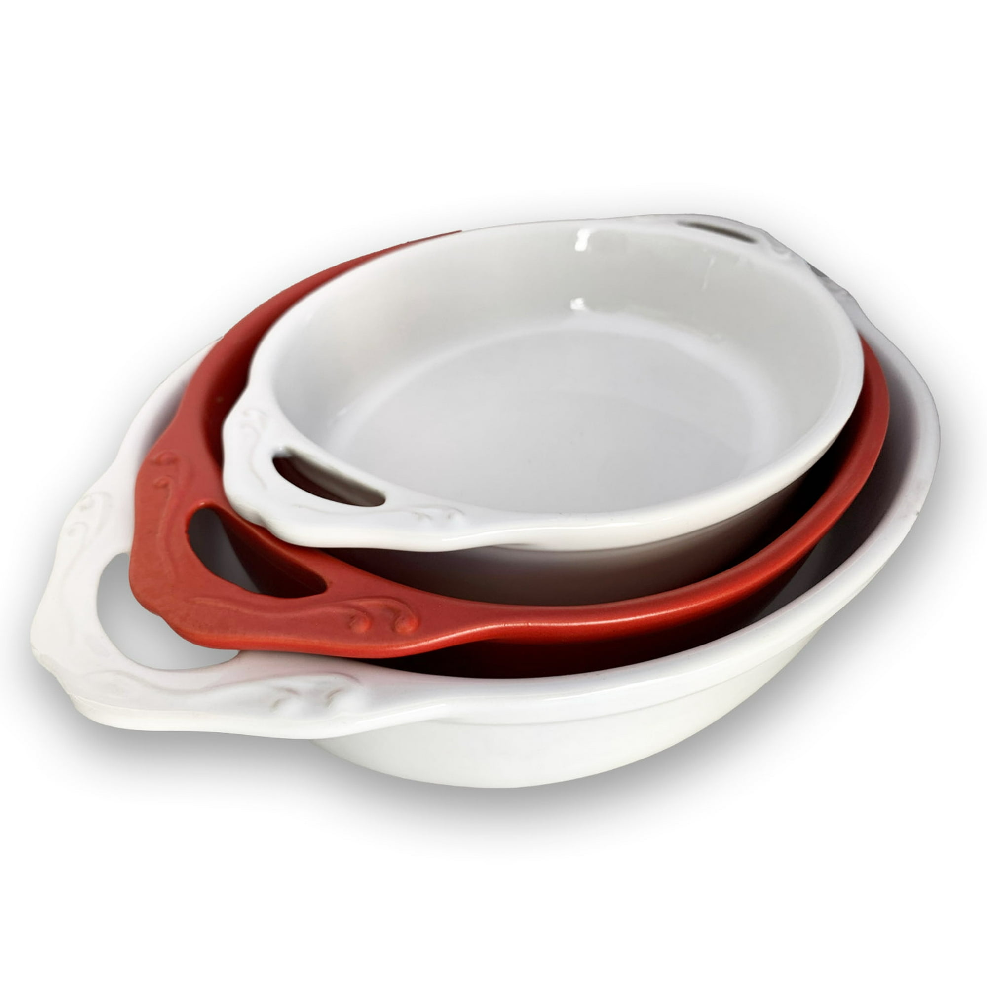 Genérico - Set 3 Fuentes De Cerámica Tipo Gres Atk-028