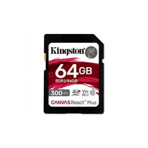Kingston - Memoria Flash Canvas React Plus 64 Gb Sd Uhs-Ii Clase 10 Negro Talla Única
