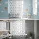 thumbnail image 1 of Cortina De Baño Peva 180x180cm Diseño Arcoíris Con Ganchos, 1 of 6