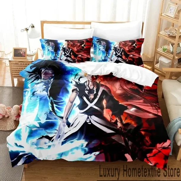 Bleach Kurosaki Ichigo Bedding Set Duvet Cover Bed Set Quilt Cover Pillowcase Comforter Boys Adult Bedding Bed Sheets