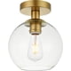 thumbnail image 1 of Lámpara de Techo Elegante Baxter 1 Luz en Metal Latón y Vidrio, 1 of 9