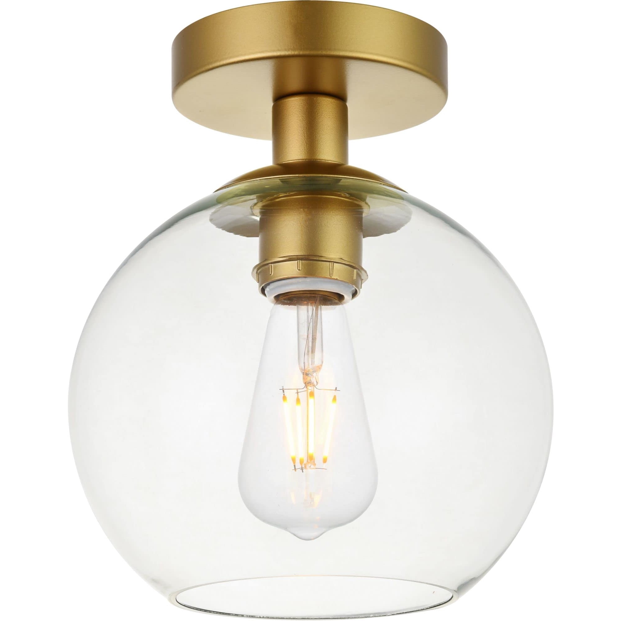 Elegant Lighting - Lámpara De Techo Elegante Baxter 1 Luz En Metal Latón Y Vidrio