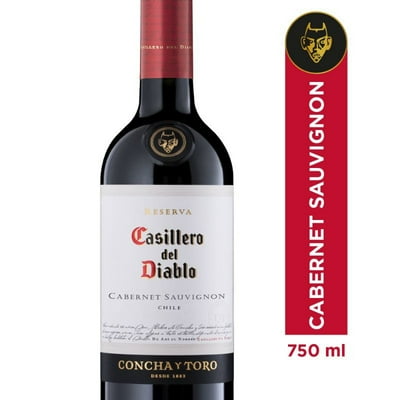 Vino Tinto Cabernet Sauvignon Reserva Botella 750 Ml Casillero Del Diablo