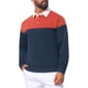 thumbnail image 4 of INSPIRE CHIC Camisas Polo de Manga Larga con Bloque de Color y Cuello de 3 Botones para Hombre, Talla XL, Azul Marino Rojo, 4 of 6