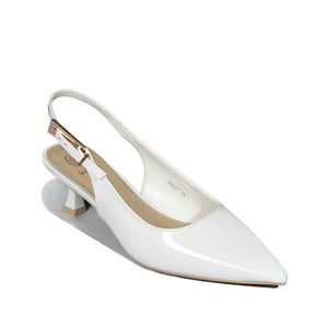 Zapato Taco Talón Abierto Simil Charol Mujer Weide Ghe37