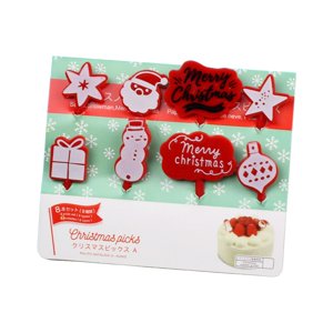 Bothyi - 8 Palillos Para Comida Navideña, Suministros Para Fiestas, Tenedores Para Tartas, Aperitivos, Pasteles, Color Rojo