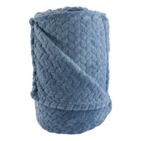 Frazada Andes Jacquard Flannel Azul 2 Plaza