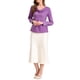 thumbnail image 2 of INSPIRE CHIC Camisa de trabajo casual para mujer con cuello drapeado, blusas de oficina de otoño a la moda, L Púrpura, 2 of 6