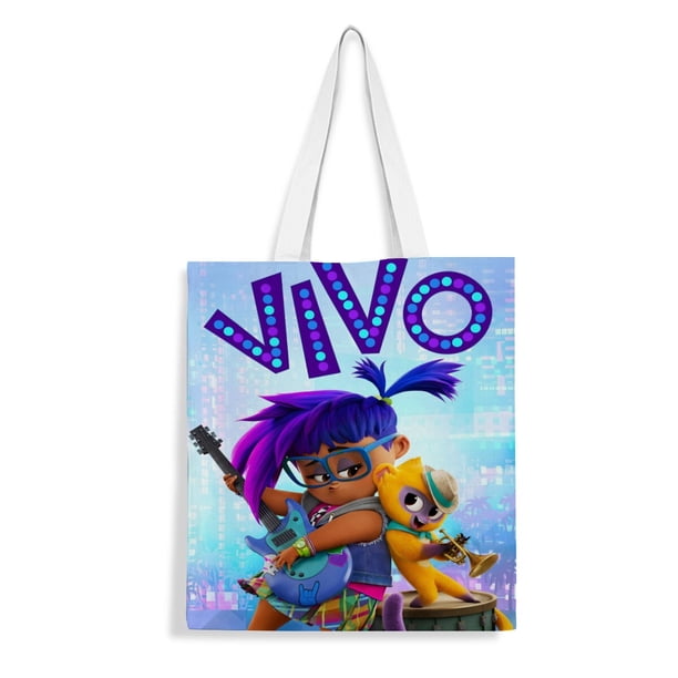 Vivo, el Mono Bolso de tela con estampado de lienzo para mujer, bolsa de compras reutilizable y estética, con cremallera interior, regalo para mujer, 35 × 40 cm.