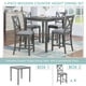 thumbnail image 2 of 5 Piece Dining Table Set, Wooden Dining Square Table Set for 4, Counter Height Kitchen Table Set with Square Table and 4 Upholstered Chairs for Small Space, Gray, 2 of 3
