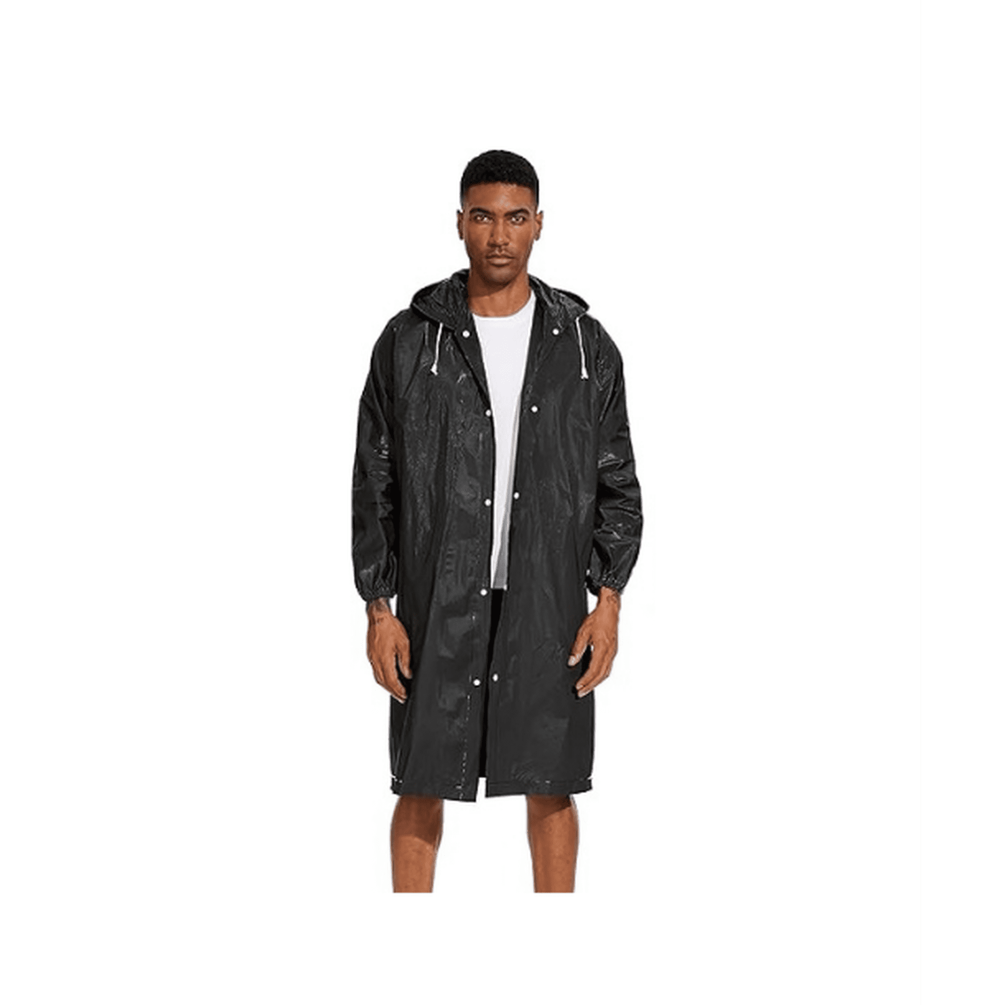 Genérico - Poncho Impermeable Portátil Con Capucha, Reutilizable, Color Negro