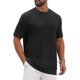 thumbnail image 5 of INSPIRE CHIC Camisetas de Punto Casual de Manga Corta con Cuello Redondo y Textura de Waffle para Hombre M Negro, 5 of 6