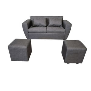 Genérico - Sofa 2 Cuerpos Modelo Houston + 2 Pouf