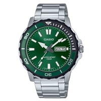 Reloj Casio Standard Analog Stainless Steel Green Dial Quartz Mtd-125D-3Av 100M Men'S Watch