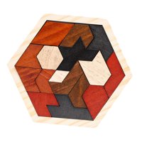 Bothyi - Rompecabezas Tangram De Madera, Rompecabezas Educativo Para Niños, Adultos, Niños Y Niñas, 16 Bloques