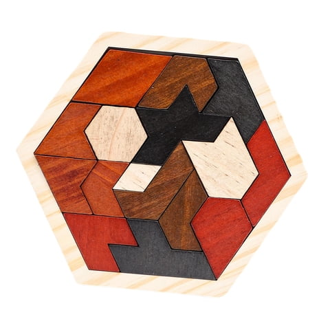 Bothyi - Rompecabezas Tangram De Madera, Rompecabezas Educativo Para Niños, Adultos, Niños Y Niñas, 16 Bloques