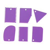 Bothyi - 6 Piezas De Raspador Para Alisar Pasteles, Utensilios Para Hornear, Alisador De Glaseado Para Pasteles Para Principiantes, Pastelería Púrpura