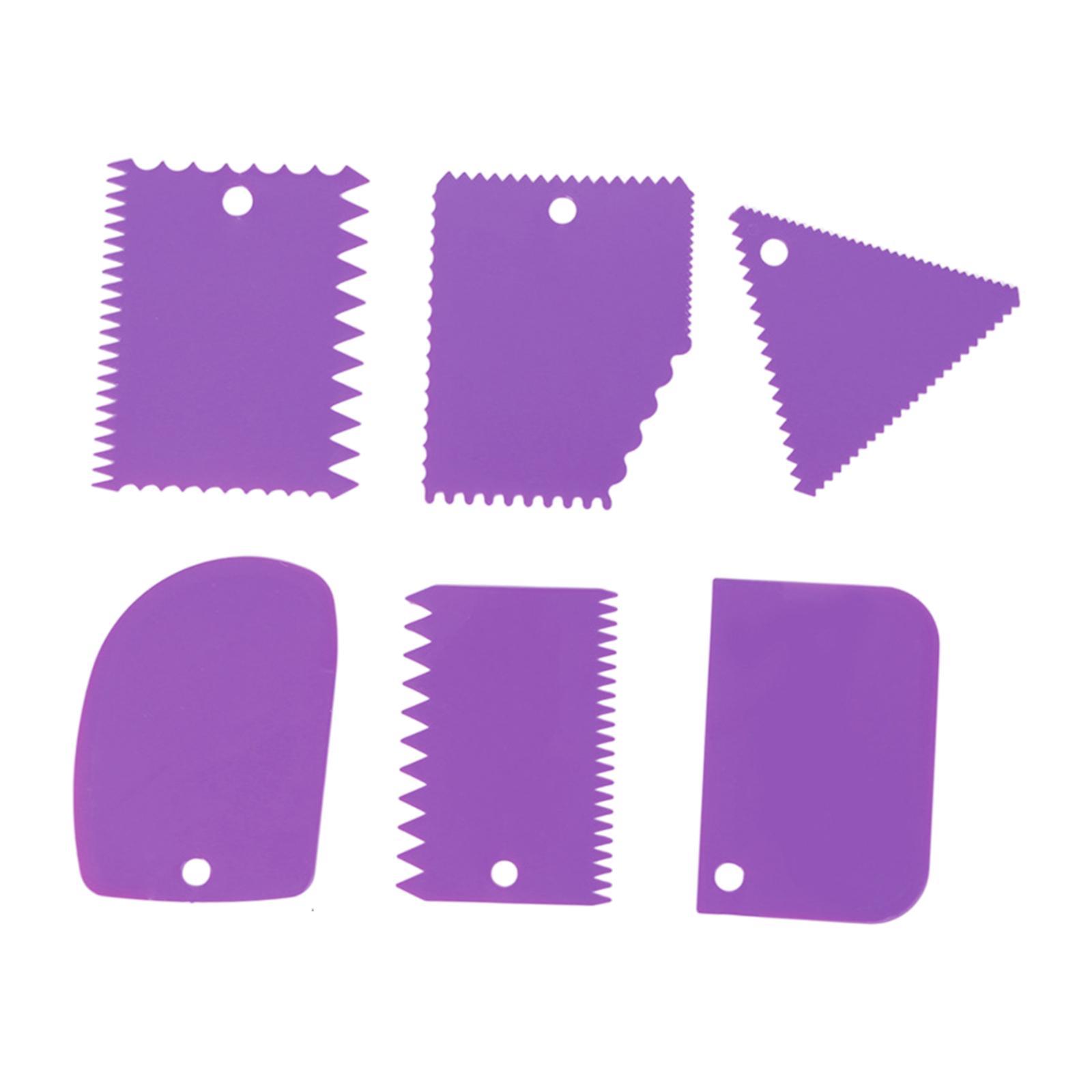 Bothyi - 6 Piezas De Raspador Para Alisar Pasteles, Utensilios Para Hornear, Alisador De Glaseado Para Pasteles Para Principiantes, Pastelería Púrpura