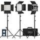 thumbnail image 1 of Kit de iluminación LED de vídeo GVM, paquete de 3 unidades, bicolor, 2300K-6800K, 1 of 8