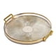 thumbnail image 5 of Bandeja de servicio de lujo, con asas, exhibición de maquillaje de perfume cosmético, bandeja decorativa decorativa multifunción, bandeja de joyería p , luz de oro, 5 of 5