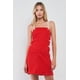 thumbnail image 1 of Vestido Mini Ajustado con Escote Cuadrado, sin Mangas y Tirantes con Cordones, 1 of 5