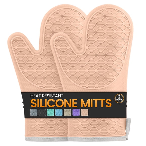 Guantes de horno HESEE 32 cm 2 piezas rosa resistentes al calor