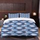thumbnail image 1 of Cartoon Blue Shark Themed Bedding Set Including Duvet Cover And Pillowcases. Soft And Comfortable, 1 of 5