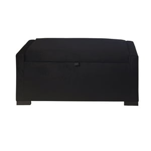 Máxima Design - Banqueta Con Baúl Leyzy Negro Felpa 40X55X105 Cm