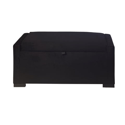 Máxima Design - Banqueta Con Baúl Leyzy Negro Felpa 40X55X105 Cm