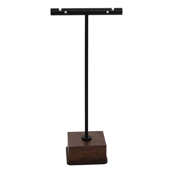 Soporte de Exhibición de Pendientes, Soporte de Joyería, Encimera, Soporte en T de Pendientes de Madera Y Metal, Soporte de Exhibición de Pendientes P Negro 14 cm de alto.