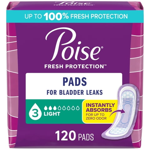 Almohadillas Para Incontinencia Poise 3 Drop Light Absorbency 120 Unidades