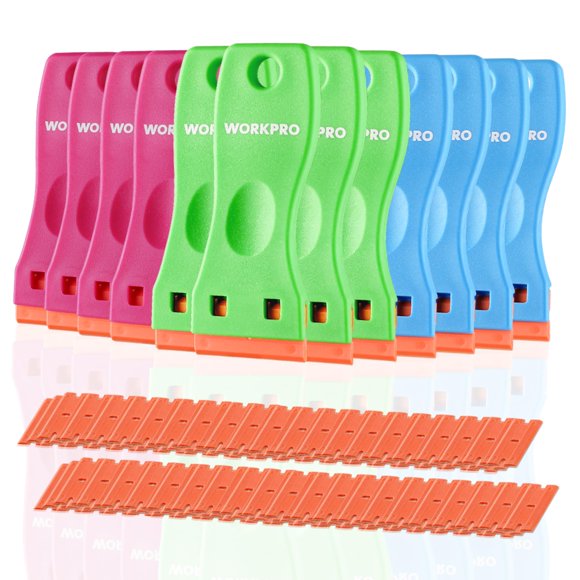 Raspador WORKPRO 12 unidades + 120 cuchillas de plástico