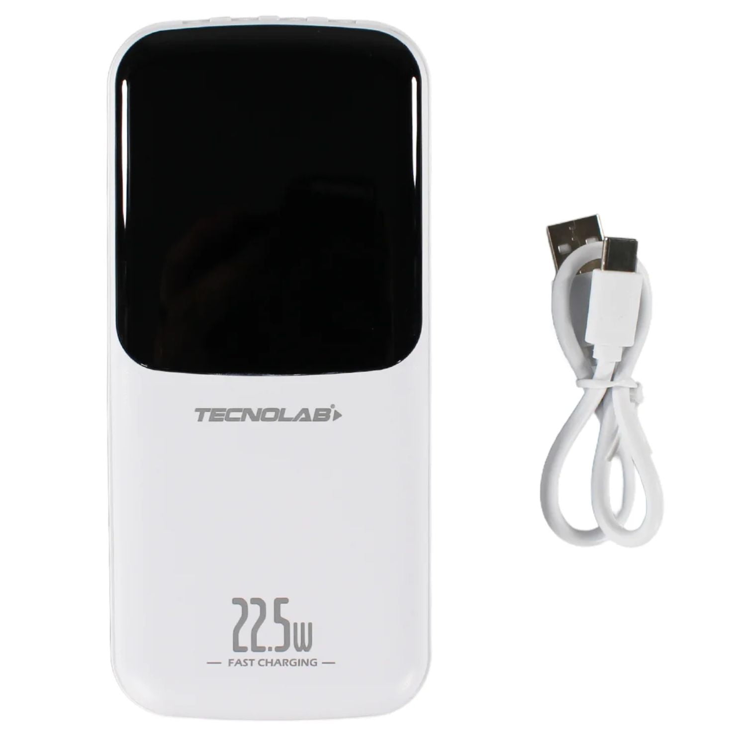 Tecnolab - Power Bank 25000mah 22.5w Con 4 Cables Carga Rapida Blanco - Ps
